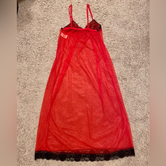 Vintage Doré sheer red nylon babydoll nightie nightgown - Picture 6 of 9